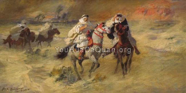 sandstorm in Biskya - 费德里科·亚瑟·布里奇曼